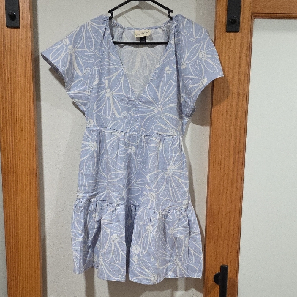 Blue and White Floral Dress
